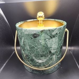"Elegance by Kraftware" Barware Green Faux Marble Ice Bucket